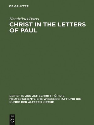 cover image of Christ in the Letters of Paul